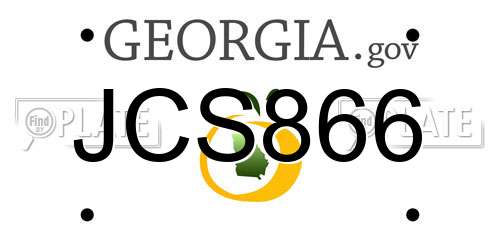 JCS866 Georgia License Plate