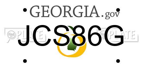 JCS86G Georgia License Plate