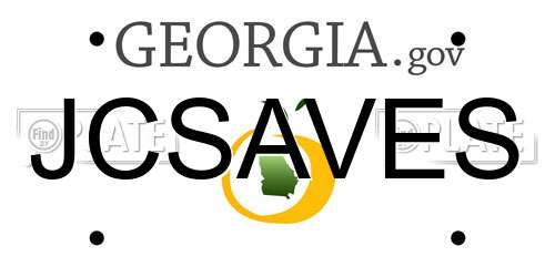 JCSAVES Georgia License Plate