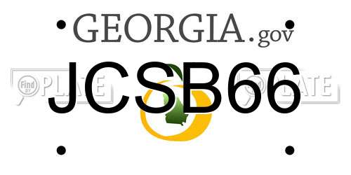 JCSB66 Georgia License Plate