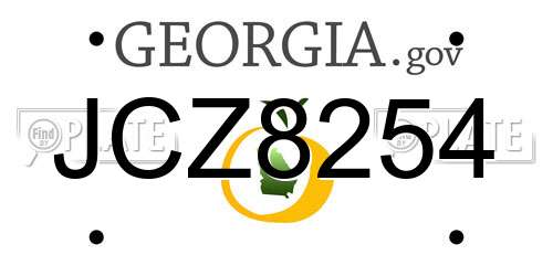 JCZ8254 Georgia License Plate
