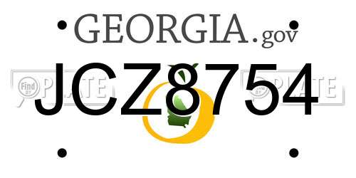 JCZ8754 Georgia License Plate