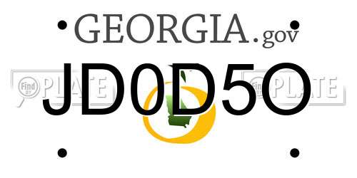 JD0D5O Georgia License Plate