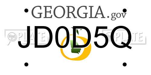 JD0D5Q Georgia License Plate