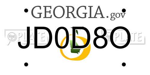 JD0D8O Georgia License Plate