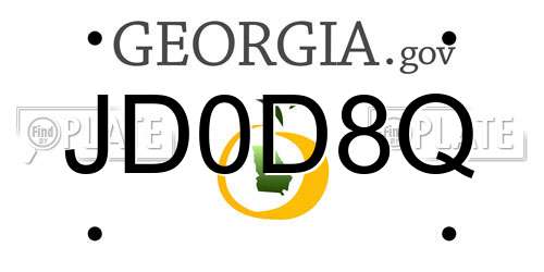 JD0D8Q Georgia License Plate
