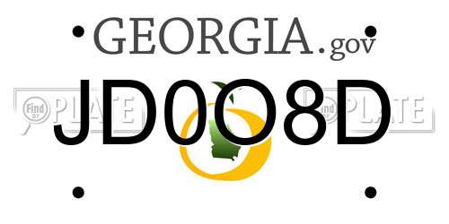 JD0O8D Georgia License Plate