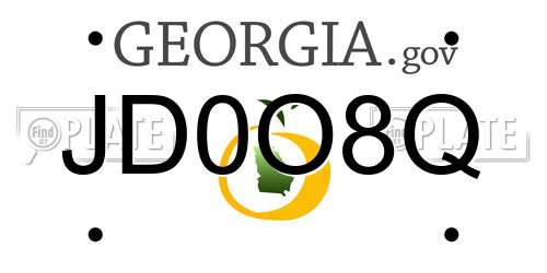 JD0O8Q Georgia License Plate