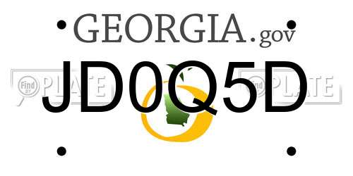 JD0Q5D Georgia License Plate
