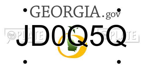 JD0Q5Q Georgia License Plate