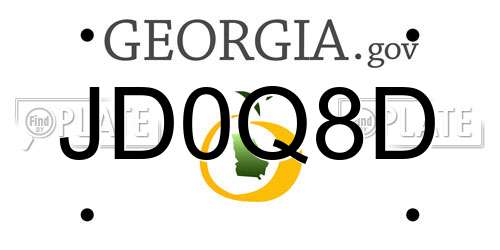 JD0Q8D Georgia License Plate