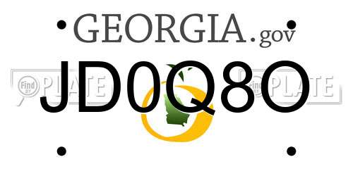 JD0Q8O Georgia License Plate