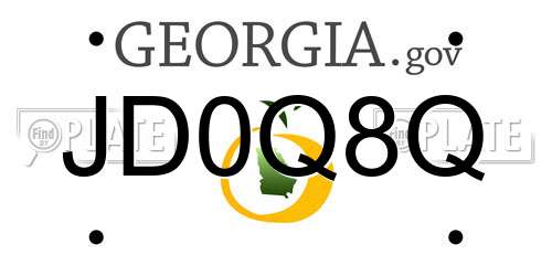 JD0Q8Q Georgia License Plate