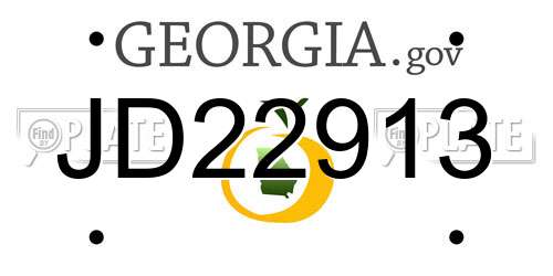 JD22913 Georgia License Plate