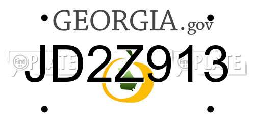 JD2Z913 Georgia License Plate