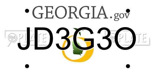 JD3G3O Georgia License Plate