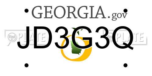 JD3G3Q Georgia License Plate