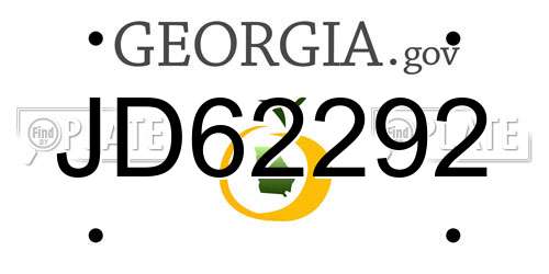JD62292 Georgia License Plate