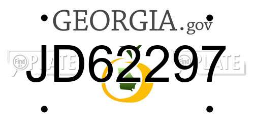 JD62297 Georgia License Plate