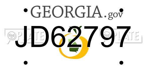 JD62797 Georgia License Plate