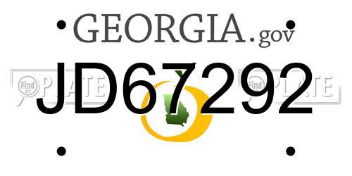 JD67292 Georgia License Plate