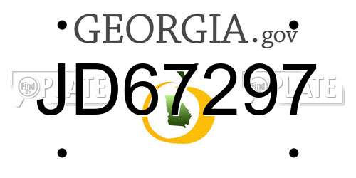 JD67297 Georgia License Plate
