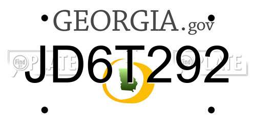 JD6T292 Georgia License Plate