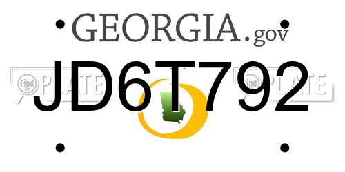 JD6T792 Georgia License Plate