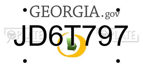 JD6T797 Georgia License Plate