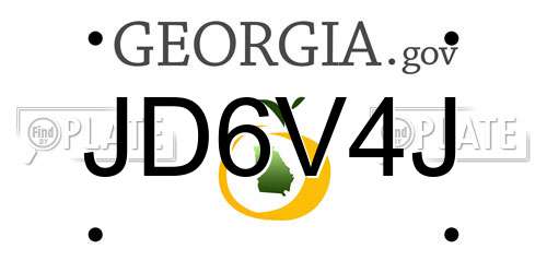 JD6V4J Georgia License Plate
