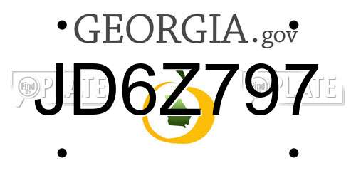JD6Z797 Georgia License Plate