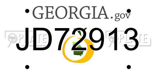 JD72913 Georgia License Plate