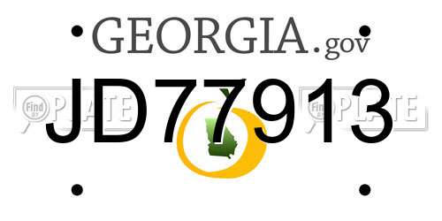 JD77913 Georgia License Plate