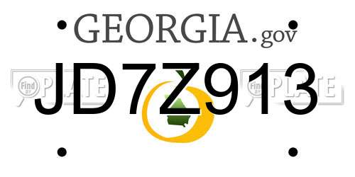 JD7Z913 Georgia License Plate