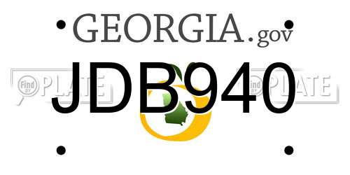 JDB940 Georgia License Plate