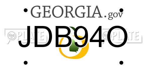 JDB94O Georgia License Plate