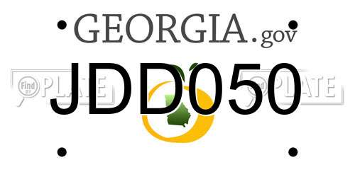 JDD050 Georgia License Plate