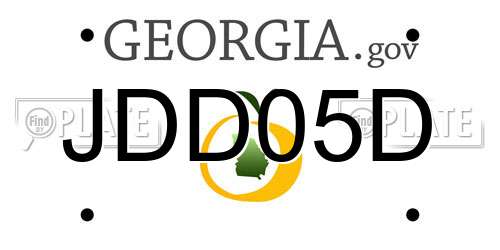 JDD05D Georgia License Plate