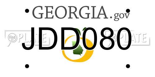 JDD080 Georgia License Plate