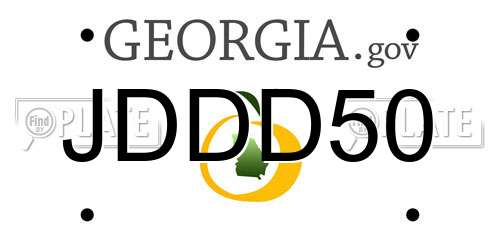 JDDD50 Georgia License Plate