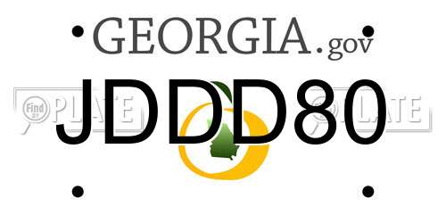 JDDD80 Georgia License Plate