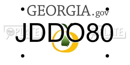 JDDO80 Georgia License Plate