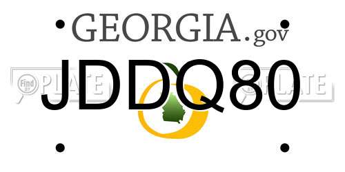 JDDQ80 Georgia License Plate