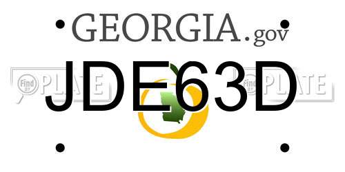 JDE63D Georgia License Plate