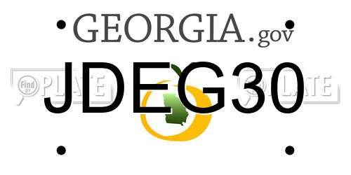 JDEG30 Georgia License Plate