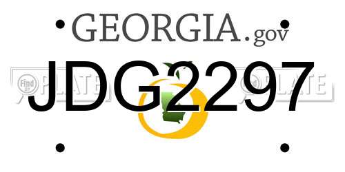 JDG2297 Georgia License Plate