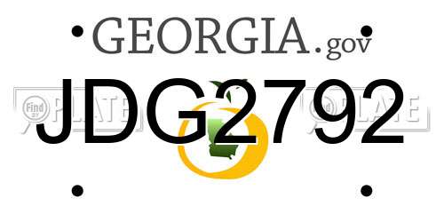 JDG2792 Georgia License Plate