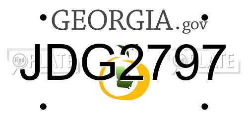 JDG2797 Georgia License Plate