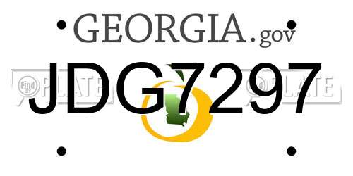 JDG7297 Georgia License Plate