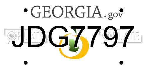 JDG7797 Georgia License Plate